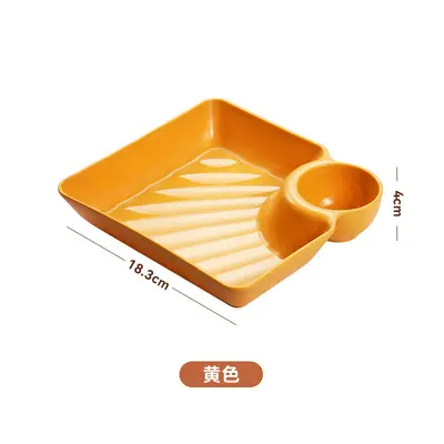 Japanischer Gyoza-Teller mit separatem Dip-Schälchen - 9