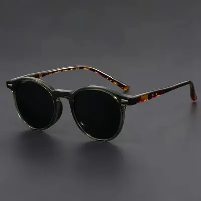 Retro Small Round Frame Unisex Sunglasses with UV Protection - 7