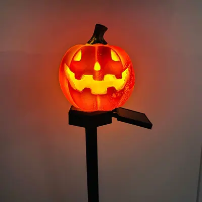 Solar Pumpkin Light with Cute Ghost Design, Halloween Ground Lamp - 9