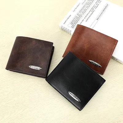 Men's Short Wallet, Large Capacity, Retro PU Leather, Multifunctional - 3