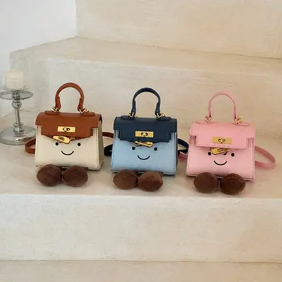 Kids Mini Crossbody Bag, Smiley Lychee Pattern Cartoon Handbag