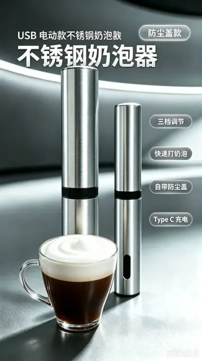 Factory New Dust-Proof Sleeve Electric Milk Frother Handheld Coffee Milk Powder Mixer with Dust Cover Milk Foam Whisk - 7