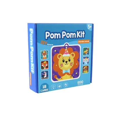 Kinder-Pompon-Klebebild-Lernspielzeug-Set - 6
