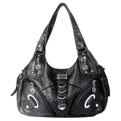 Retro Damen-Tote-Bag, gewaschene Optik, Umhängetasche - 8