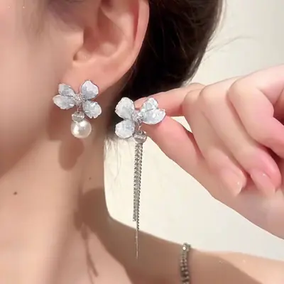 Crystal butterfly earrings, luxury design - 11