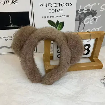 Imitation Mink Plush Headband with Bear Ears for Women - 10