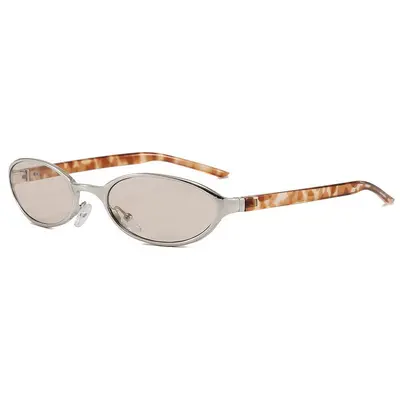 Metal Oval Small Frame UV400 Protection Sunglasses - 1