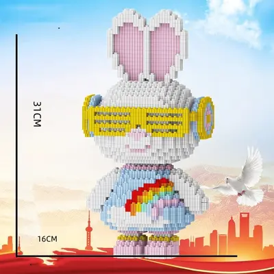 Small Particle 3D Space Rabbit Building Blocks Puzzle Toy - 13