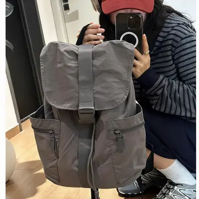 2026 Model Large Capacity Outdoor Hiking Unisex Nylon Casual Solid Color Versatile Travel Student Class Backpack