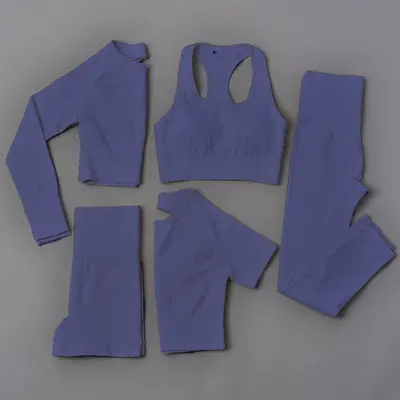 Avrupa ve Amerikan yeni yoga giyim seti profesyonel spor yoga pantolonları koşu kalça kaldırma dikişsiz spor çıplak sutyen toptan - 12