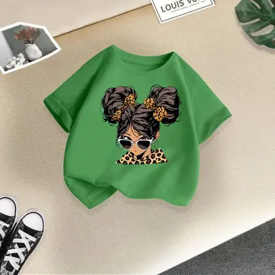 Mädchen Kurzarm-T-Shirt, lockere Passform, Cartoon-Print - 11
