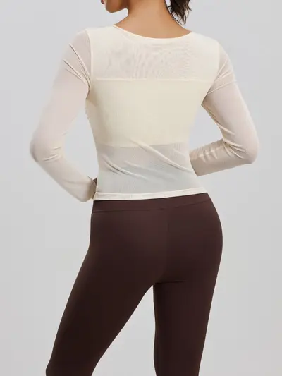 Juyitang Yoga-Anzug-Set, Netzstoff, fester BH, figurbetonend
