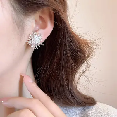 S925 silver dandelion earrings, 2025 design