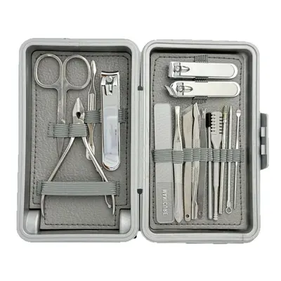 16-Piece Stainless Steel Nail Care Set Luggage Box Nail Clippers Cuticle Scissors Portable Home Nail Grooming Kit