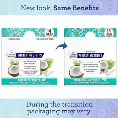 Coconut Oil Teeth Whitening Strips, Mint Flavor, 14 Strips - 3