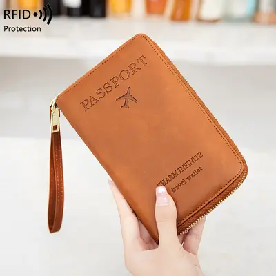 RFID pasaport çantası, fermuar kapaklı - 3