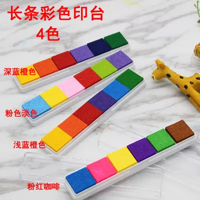 6 renkli mini mürekkep pedi seti, parmak izi ve DIY boyama