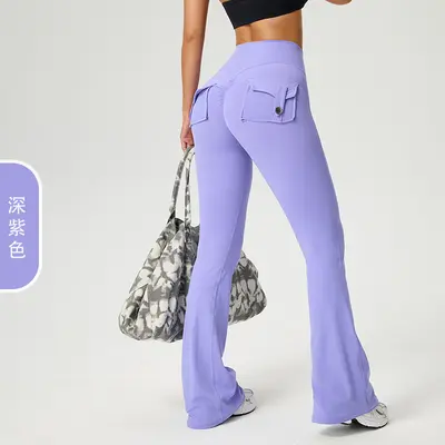 High-Waist Butt-Lifting Women's Yoga Pants with Pockets - 11