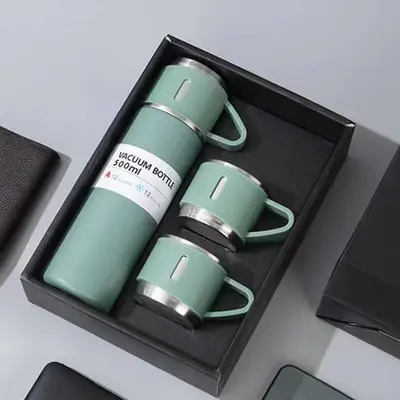 304 Stainless Steel Double-Wall Insulated Cup Set with 3 Lids - 11