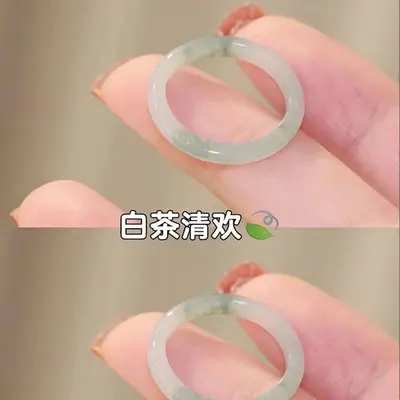 天然桃花酿素圈戒指小红书爆款ins金丝玉甜美手环简约闺蜜款圆环 - 7