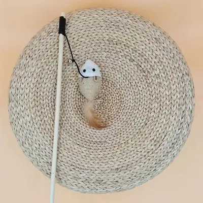 Feather Teaser Wand with Bell and Wooden Stick for Cats - 8