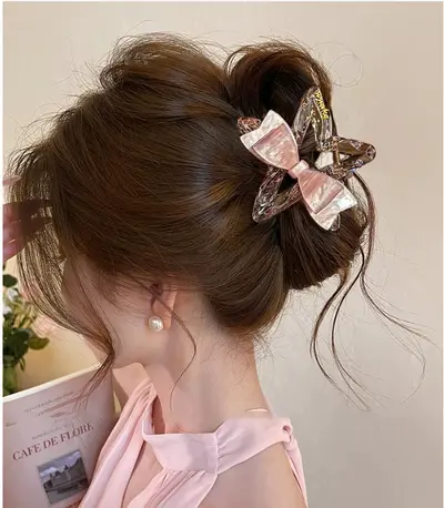 Korean-Style Schleifenklammer Butterfly Haarklammer für Frauen Fünfzackstern Haiflossen-Clip elegante Haarnadel Hochsteckfrisur-Clip 2026 Neukollektion wunderschönes Haaraccessoire - 8