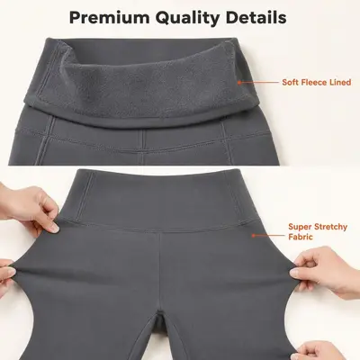 Hoch geschnittene nahtlose Damen-Yoga-Leggings, gefüttert, mit Taschen