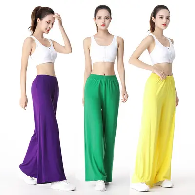 Modal-Yogahose mit weitem Bein, atmungsaktiv, Plus Size