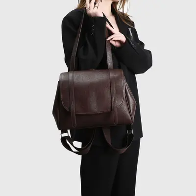 Retro Large Capacity Women's Backpack, 2026 Model, Autumn Winter, Commuter - 2