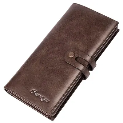Men's Long Business Wallet, Large Capacity, Multi-Function Card Holder Leather Clutch - 6