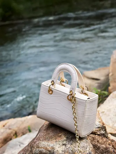 Damen-Diana-Tasche aus echtem Leder, Umhängetasche - 6