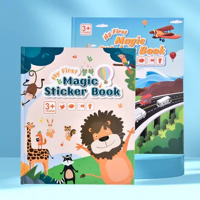 Kinder-Montessori-Gelee-Stickerbuch, ruhiges Beschäftigungsbuch mit Puzzle