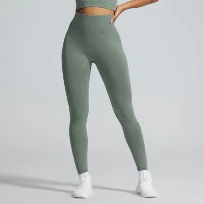 Damen-Sportset, nahtlos, hoher Bund, sandgewaschen - 12