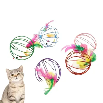 Plush Mouse Ball Cat Toy for Cage, Self-Play - 6
