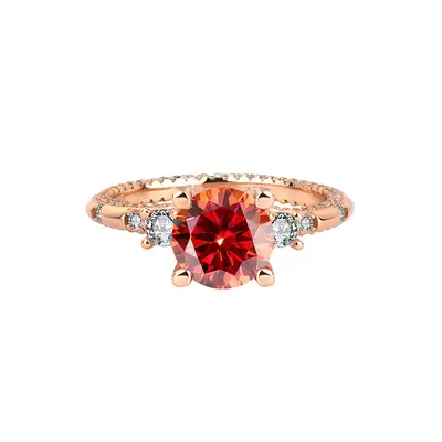 S925 Sterling Silver Star Fire Moissanite Ring, 2 Carat, Birthday Gift - 8