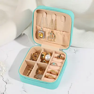Schmuckaufbewahrungsbox tragbar PU-Leder Perlenschmuck Halskette Ring Anhänger Geschenkbox Ohrstecker Verpackungsbox Großmengenrabatt - 10