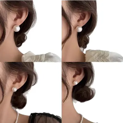 Vintage Pearl Ear Clips, Non-Piercing, Large Pearls