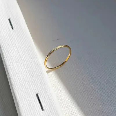 8-Stone Women's Ring, Slim Design, Zircon - 4