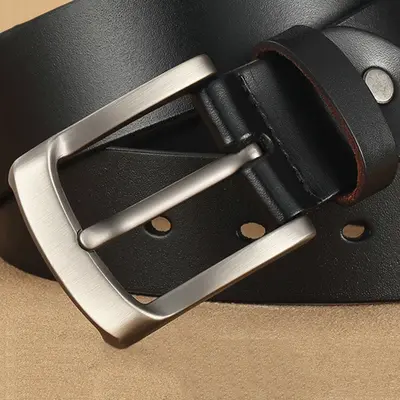 Men's vintage pin buckle leather belt, exported men's belt, men's leather pants belt, single piece dropshipping.