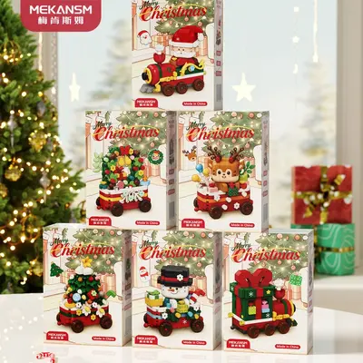 6'sı bir arada Noel temalı yapı blokları, çocuklar için Noel hediyesi - 7