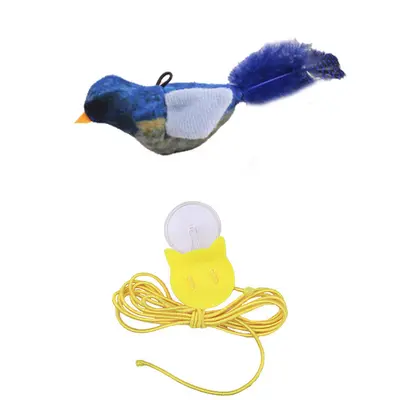 Sesli Simüle Kuş Kedi Oyuncağı, Enerji Harcatıcı Kedi Oltası - 9