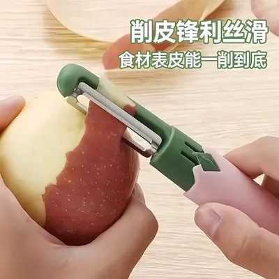 Portable fruit peeler knife, folding 2-in-1 design - 3