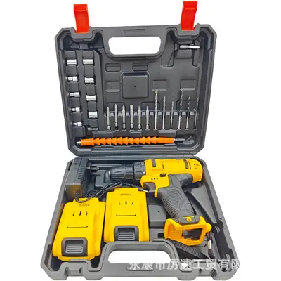 Cross-border household electric tools lithium battery brushless impact drill high-power industrial grade electric drill multifunctional hand drill rechargeable