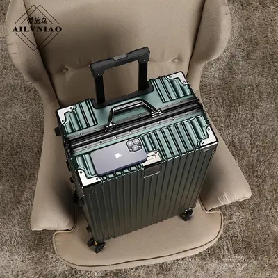 Aluminiumrahmen-Koffer PC Geschäftswagen Universalrollen-Koffer Student 26 Zoll großformatiger verschlüsselter Kasten Kabinengröße Koffer - 10