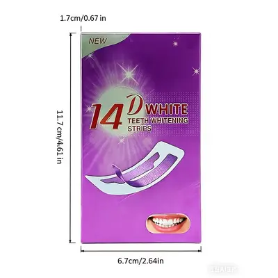 14D purple teeth whitening strips, peroxide-free advanced formula