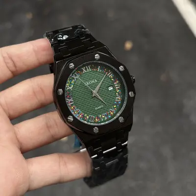 Men's quartz watch waterproof roman numerals steel strap - 12
