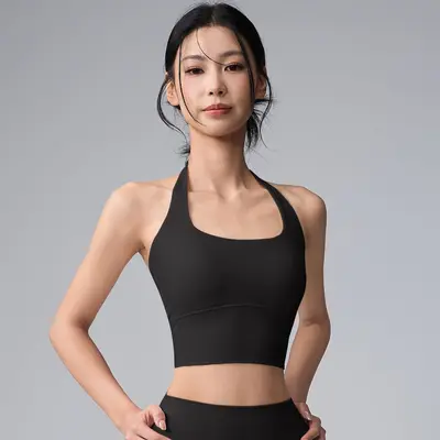 Yoga-Set mit Neckholder-Top im Knotendesign und hoher Taille - 12