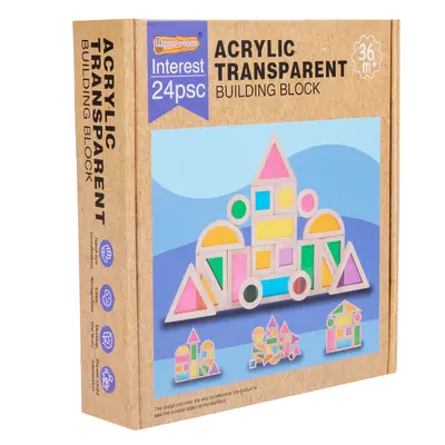 Montessori Acrylic Rainbow Wooden Building Blocks for Kids - 7