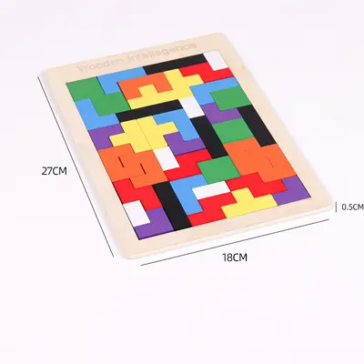 Tangram Tetris Bulmaca Çocuk Bulmaca Çeşitli Bulmaca Erken Eğitim Düşünme Eğitimi Ahşap Oyuncaklar Toptan - 8