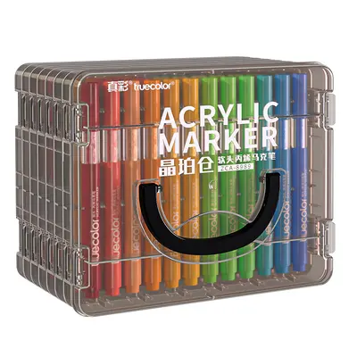 Zhencolor Crystal Amber Akrilik Marker Yumuşak Uç Opak Katmanlanabilir Çocuk Öğrenci Sanat Resim Kalem Seti